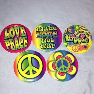 Set of 5 Hippy Pins